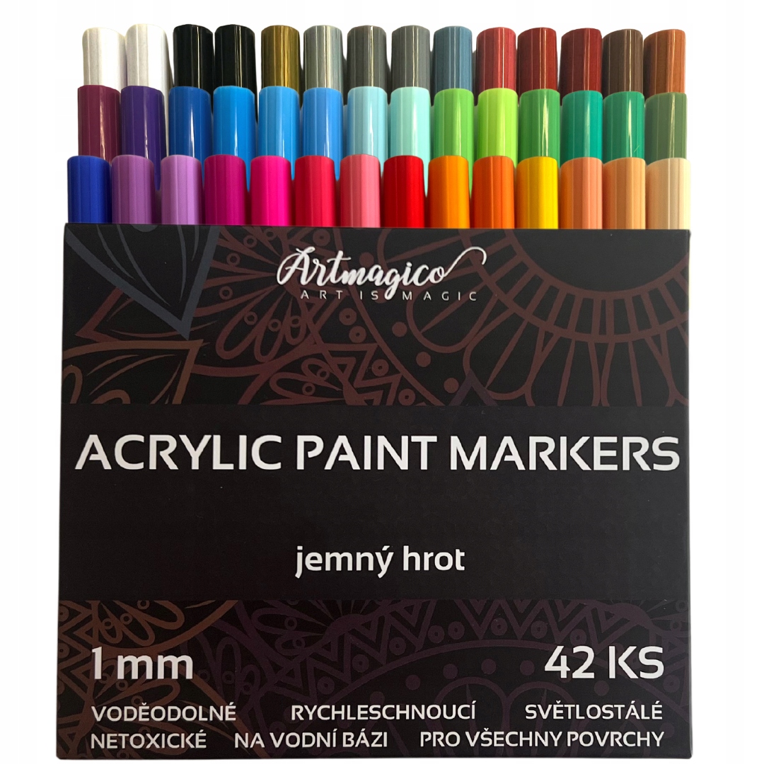 Artmagico Akrylový popisovač s jemným hrotom (1 mm) 42 ks